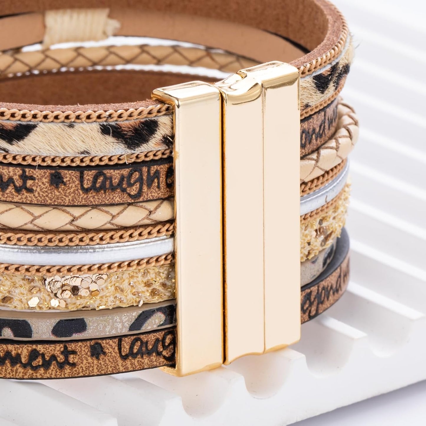 FANCY SHINY Tree of Life Leather Wrap Bracelet Inspirational Cuff Bangles Boho Pearl Bracelets with Magnetic Clasp Unique Jewelry Gifts for Women