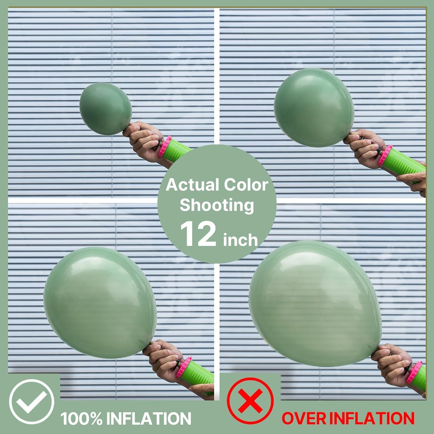 PartyWoo Sage Green Balloons 50 pcs 12 Inch Matte Dusty Olive Boho Green Eucalyptus Latex Helium Balloons for Wedding Baby Shower Gender Reveal Birthday Graduation Safari Party Decorations Green-F03