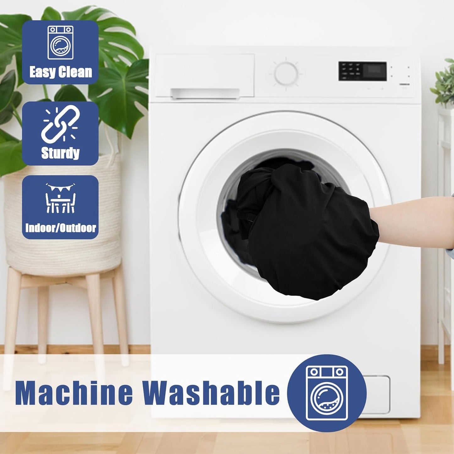 Spandex 5 Foot Rectangle Table Cloth 2 Pack, Elastic Fitted Tablecloths for Picnic, Stretch Washable Patio Table Cover for Outdoor, Camping, Banquet and Parties (Black, 36"x60")