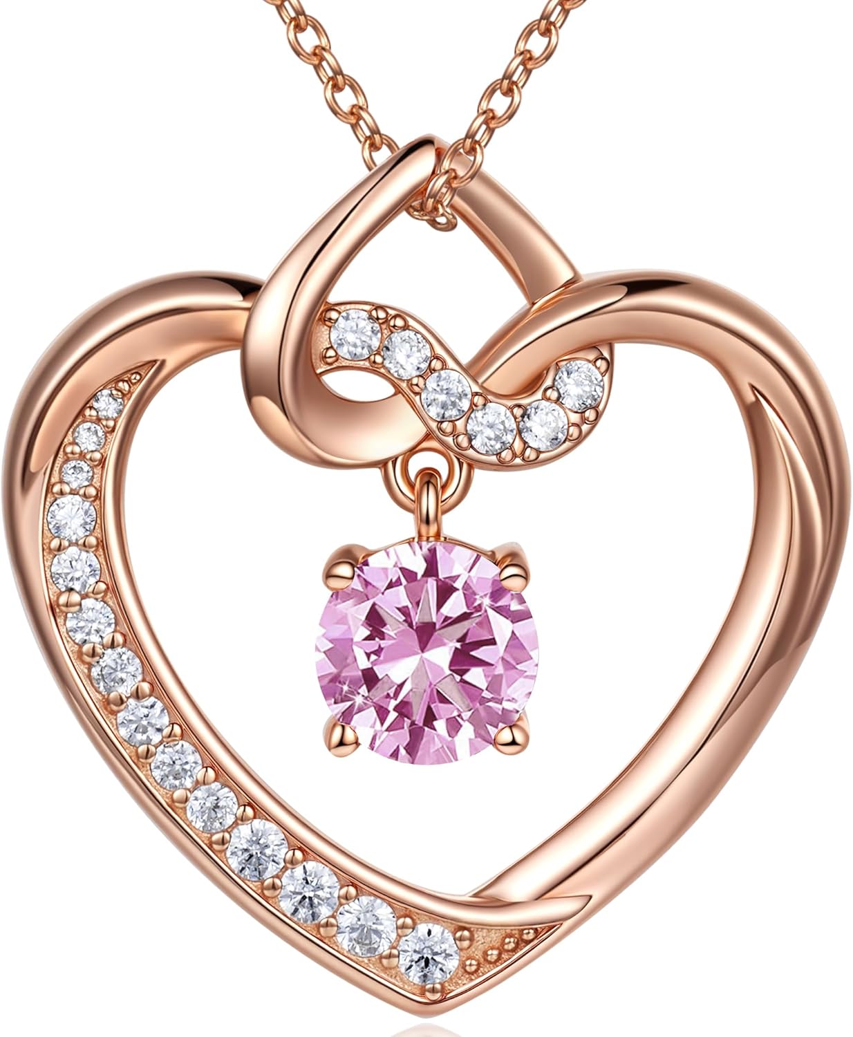 Heart Birthstone Necklaces Gifts for Women Wife, Jewelry for Women Wedding Anniversary Birthday Gifts for Wife Girlfriend Mom Christmas Valentines Gifts S925 Sterling Silver