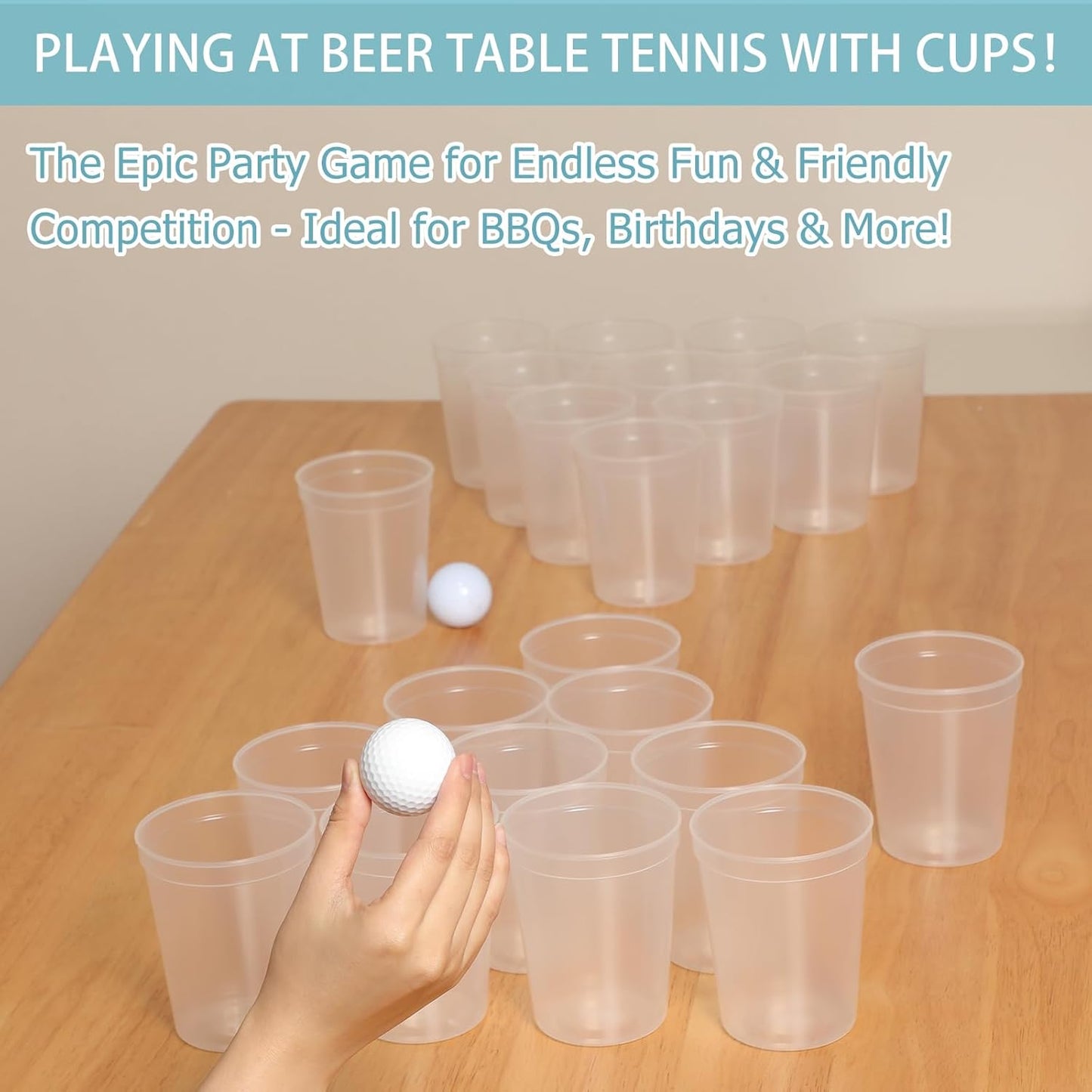 Yungyan 200 Pack 16oz Stadium Cups Reusable Plastic Cups Blank Drink Tumblers for Parties, Events, DIY Projects, 4.5 x 3.54 x 2.72 Inch (Clear)