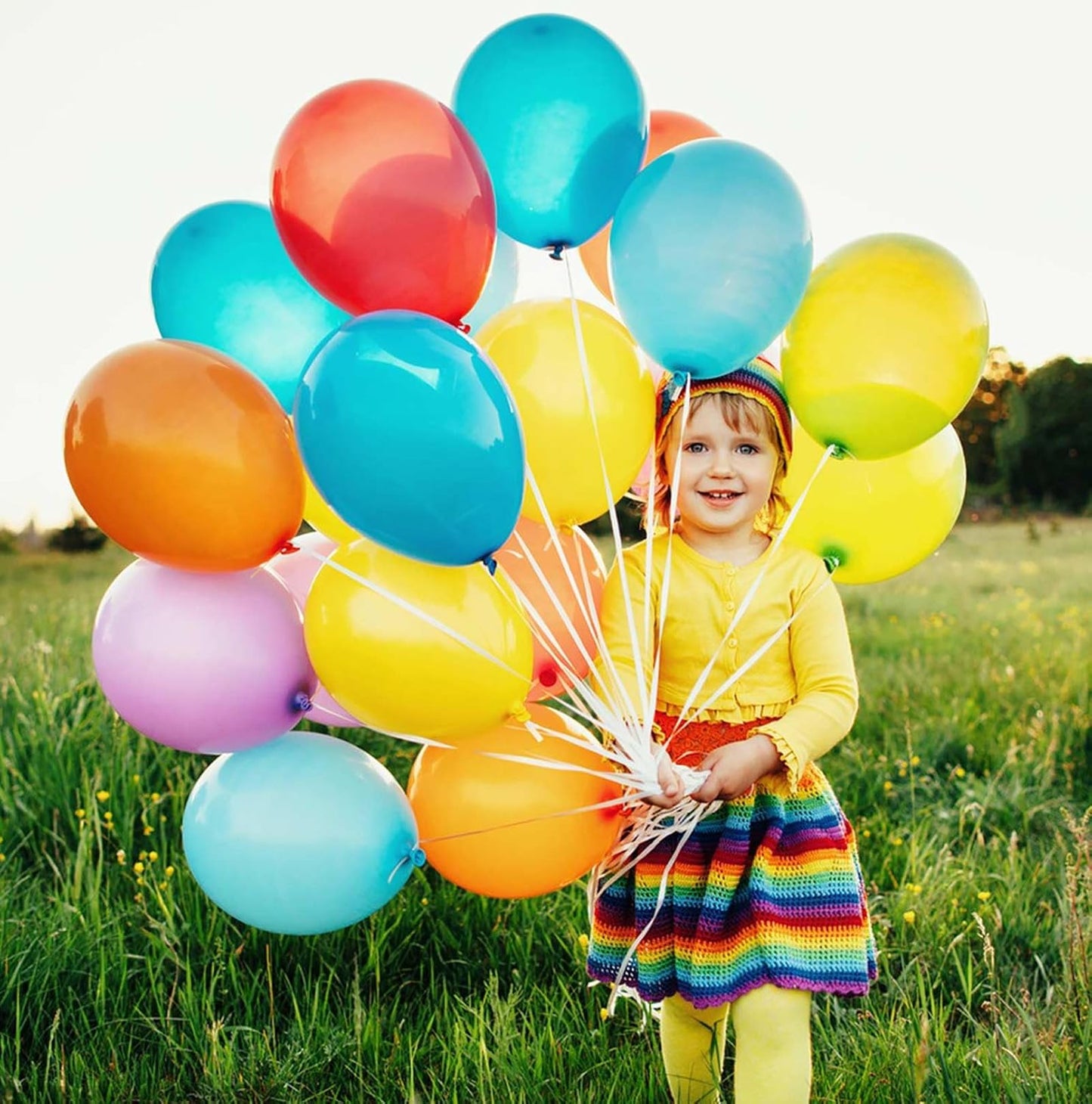 KALOR 12 Inch Rainbow Balloons, 50 Pcs Latex Helium Balloons for Kid's Birthday Party, Baby Shower, Wedding, Graduate Party Decorations