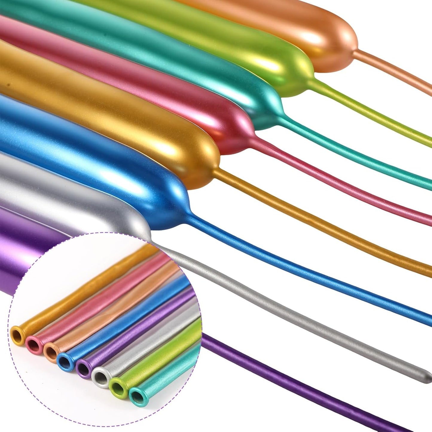 Sratte 200 Pcs Graduation 260 Long Balloons Mixed Colors Thickening Latex Long Twisting Animals Balloons for Arch Garland Birthday Wedding Party Decoration(Metallic Colors)