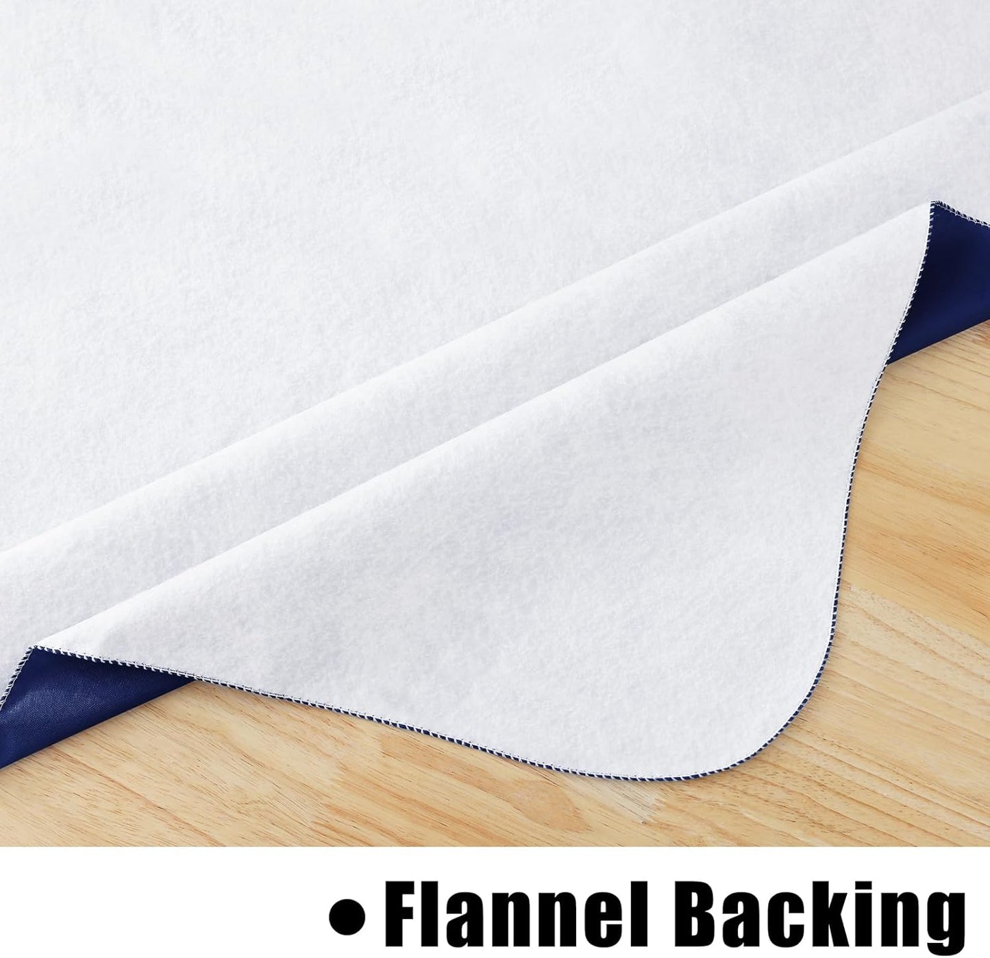 homing 2 Pack Rectangle Vinyl Tablecloth, Waterproof Spillproof Plastic Flannel Backed Table Cloth, Wipe Clean Table Cover for Dining, Buffet Parties and Camping (Navy Blue, 60" x 120")