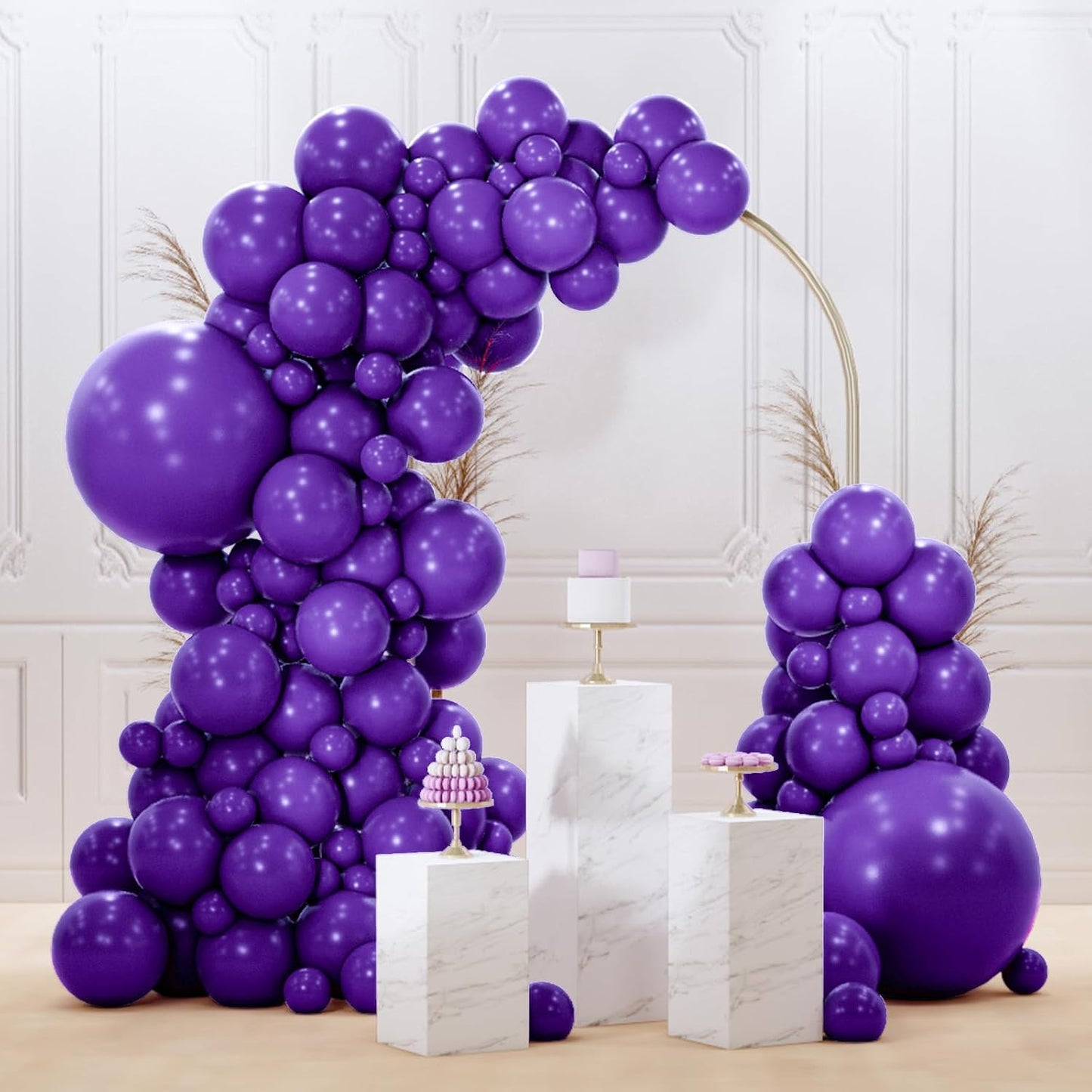 PartyWoo Dark Purple Balloons 92 pcs Different Sizes of 18 12 10 5 Inch Royal Purple Balloon Arch Kit Garland for Graduation Halloween Mardi Gras Baby Shower Birthday Party Decorations Purple-Y16