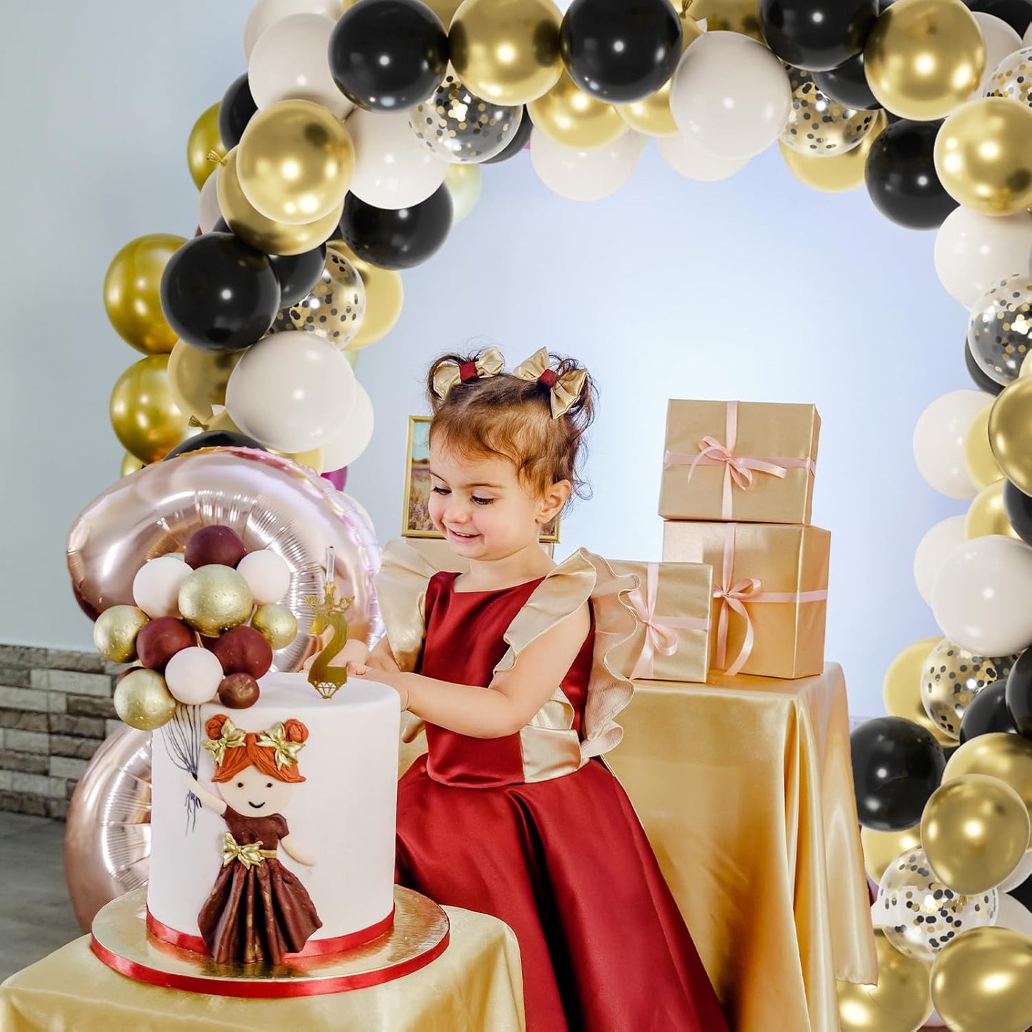 100pcs Metallic Gold Balloons, 12 inch Chrome Gold Latex Party Balloons Helium Quality for Birthday Party, Wedding, New Year Eve Party Decoration (with 66ft Ribbon)