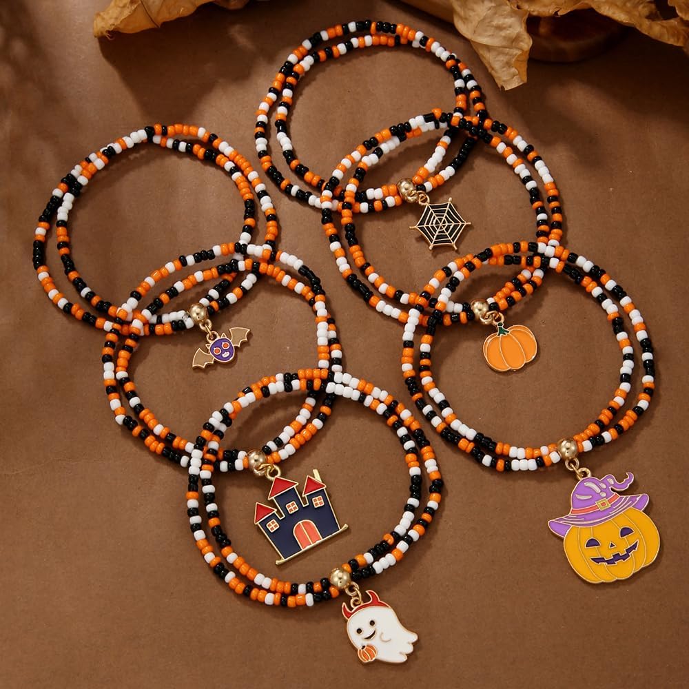 Heishi Surfer Clay Bead Bracelets Set for Women - Preppy Smile Evil Eye Beaded Stretch Bracelets Elastic Layering Friendship Bracelets- Stackable Boho Disc Summer Jewelry Set