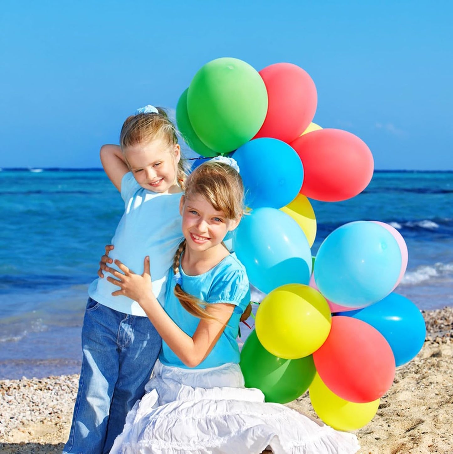 KALOR 12 Inch Rainbow Balloons, 50 Pcs Latex Helium Balloons for Kid's Birthday Party, Baby Shower, Wedding, Graduate Party Decorations