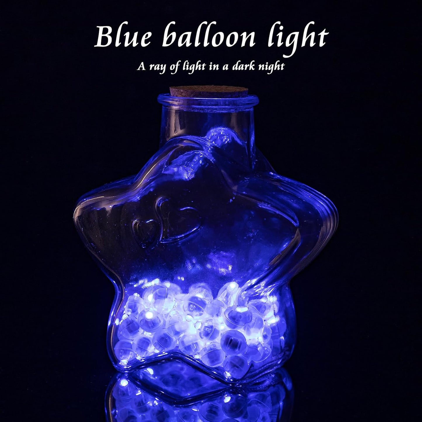 100pcs Balloon Lights Mini Led Lights Round Long Standby Time Multicolor Ball Lamps Paper Lantern Balloons Lamps for Birthday Party Christmas Halloween Decoration Blue, 100 PCS with Hook