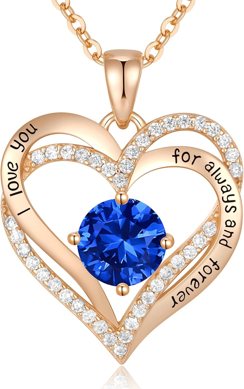 CDE Forever Love Heart Necklaces for Women, Wedding Anniversary, Birthday Mothers Day Christmas Day Gifts for Mom, Mother, Wife, friend, S925 Silver Jewelry with Birthstone Pendant