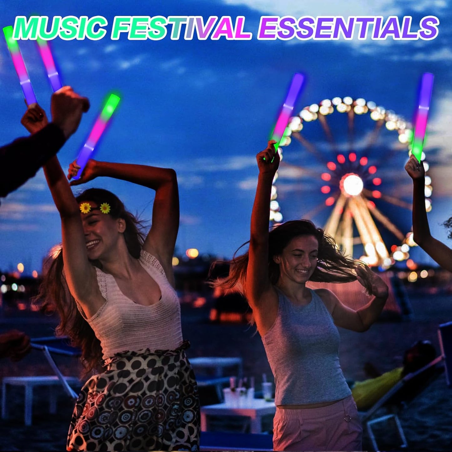 AWANG 210 Pcs Glow Sticks With 3 Modes Colorful Flashing Glow In The Dark Party Supplies Multicolor Bulk LED Foam Glow Sticks For Wedding Raves Sporting Events Glow Party Birthday Camping