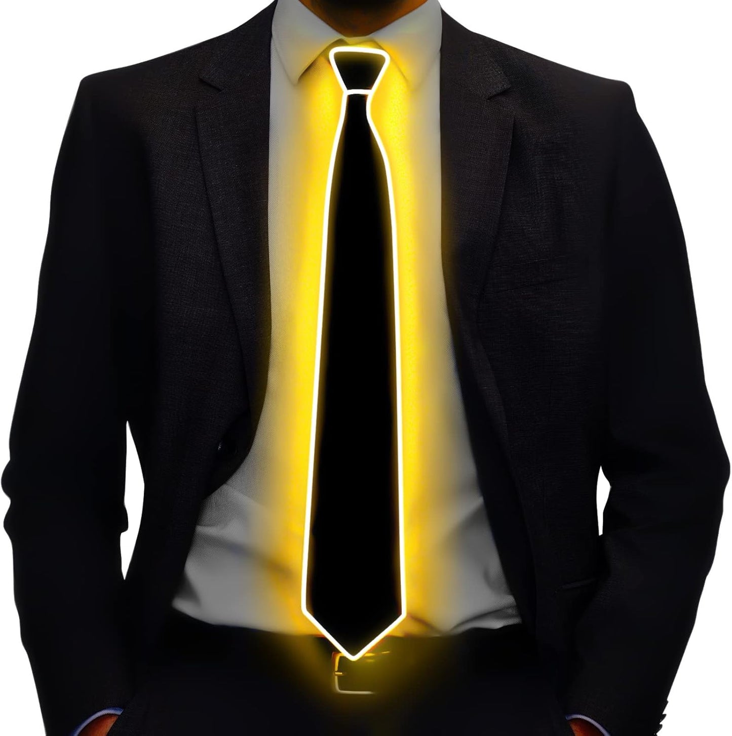 Ainiv Light Up Neckties Bowties Suspenders LED Party Supplies Glow in the Dark Adjustable for Women and Men Parties