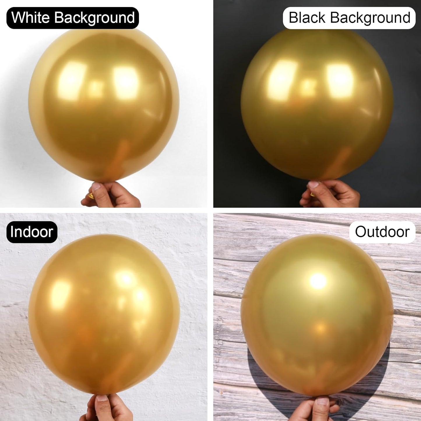 Metallic Gold Balloons, 150 pcs Different Sizes Pack of 18 Inch 12 Inch 10 Inch 5 Inch Gold Metallic Balloons for Balloon Garland Balloon Arch as Birthday Party Wedding Decorations
