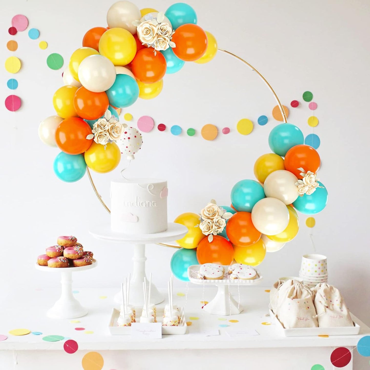 50PCS Latex Balloons - Blue, Yellow & Orange, Party Balloons for Girls & Boys Birthday, Baby Shower & Bridal Shower