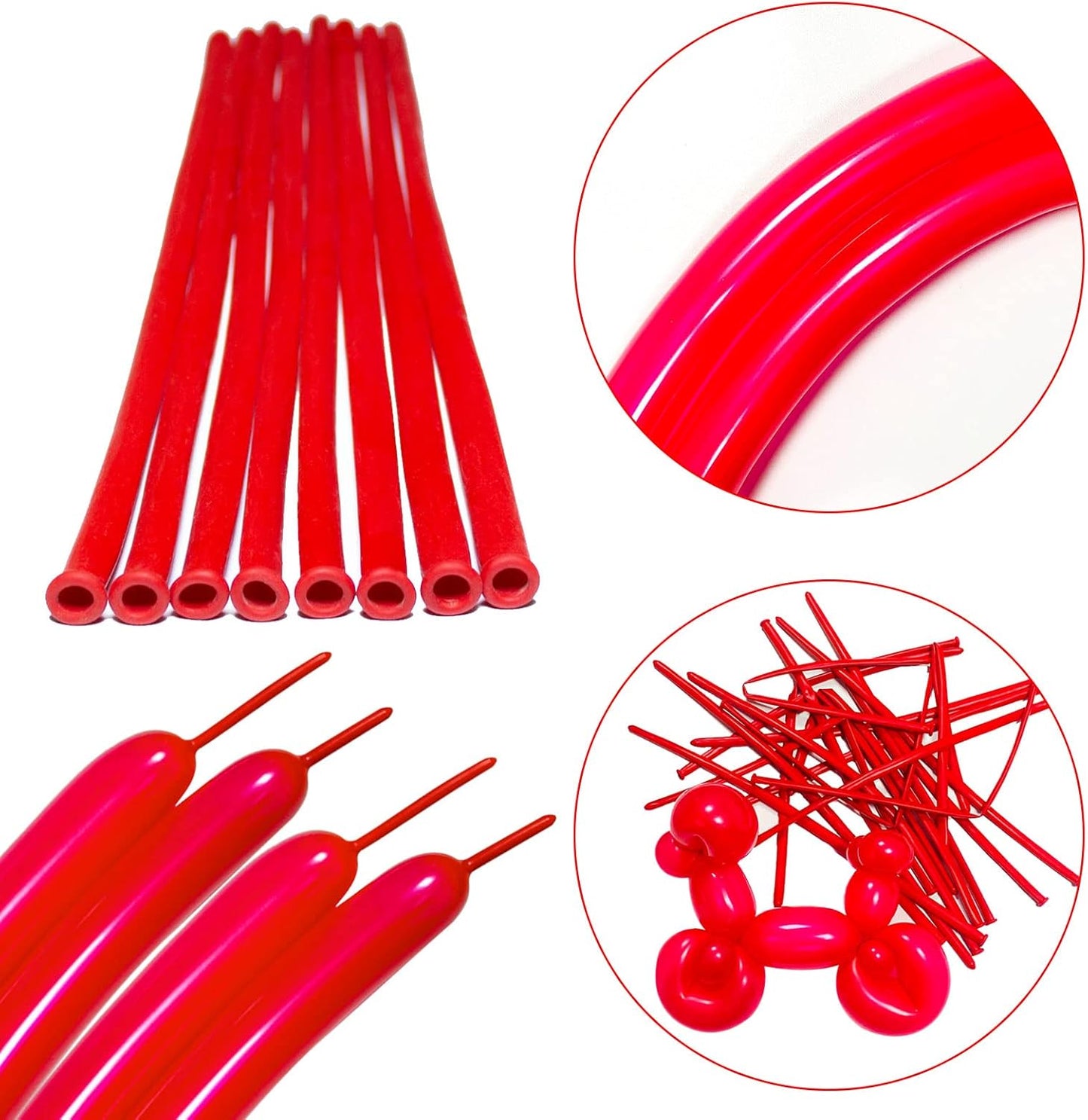 Red Long Balloons Premium 260 Twisting Balloons Animals Magic for Birthday Kids Wedding Party Supply 100pcs