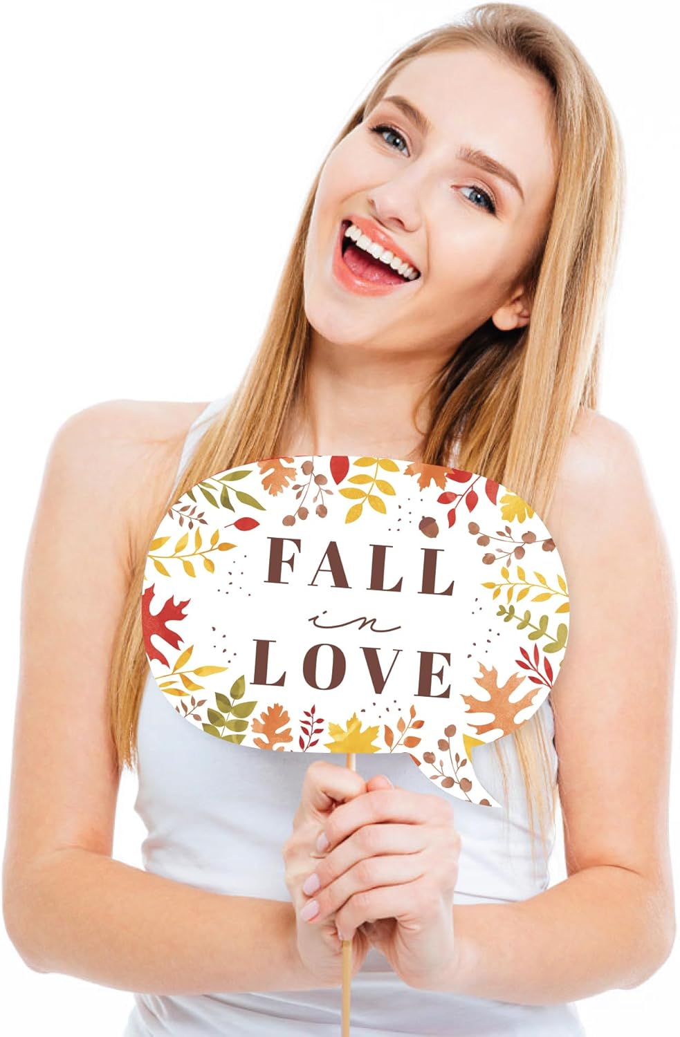 Big Dot of Happiness Funny Fall Foliage Bride - Autumn Leaves Bridal Shower and Wedding Party Photo Booth Props Kit - 10 Piece