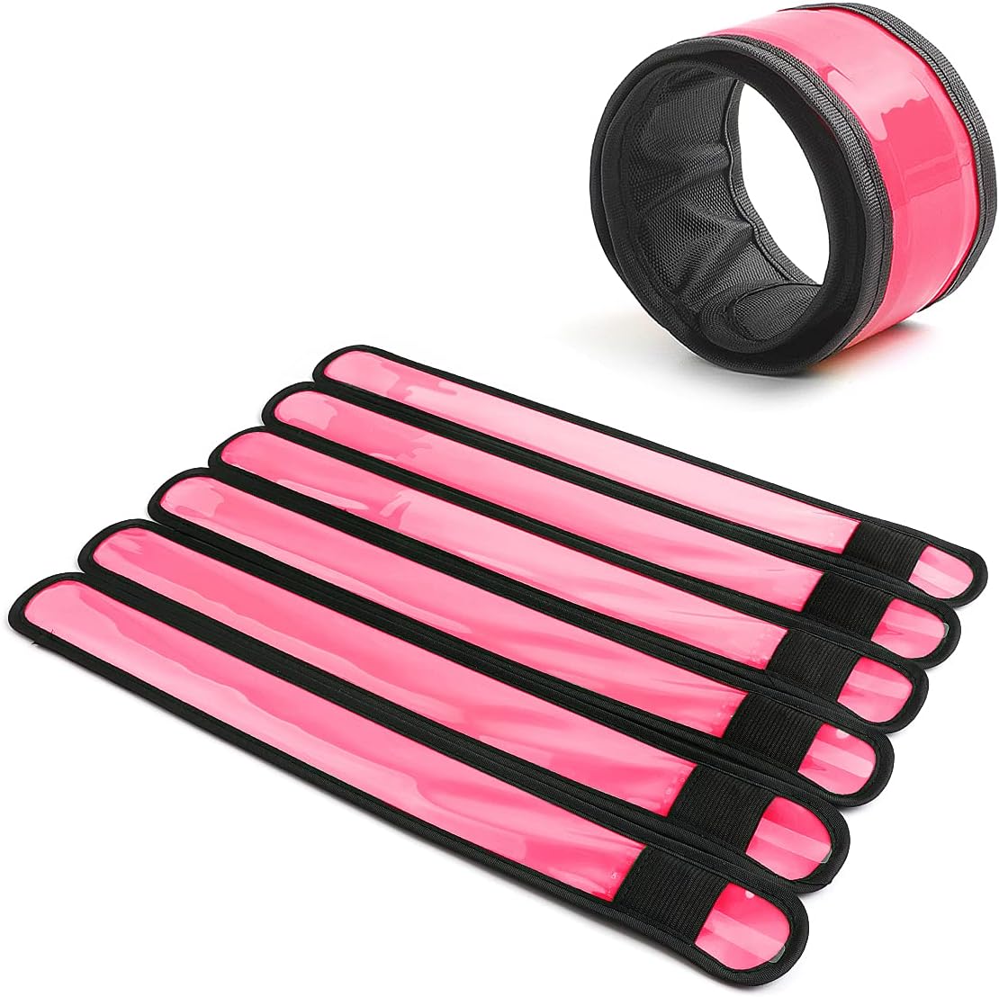 esonstyle Pack of 6 LED Light Up Band Slap Bracelets Night Safety Wrist Band for Cycling Walking Running Concert Camping Outdoor Sports