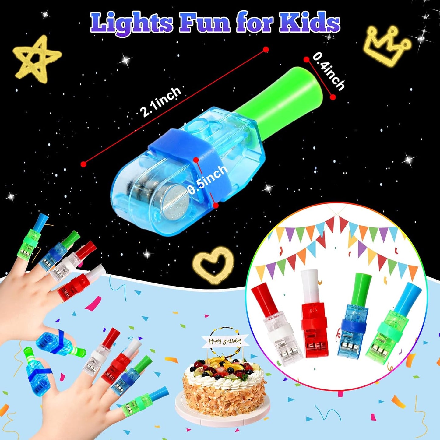 Superhero Finger Lights, 24 PCS Glow in the Dark LED Flashlights Hero Theme Party Favors, Bulk Fun Light Up Toys for Halloween Trick or Treats, Classroom Rewards, Party Goodie Bag Fillers & Kids Gifts