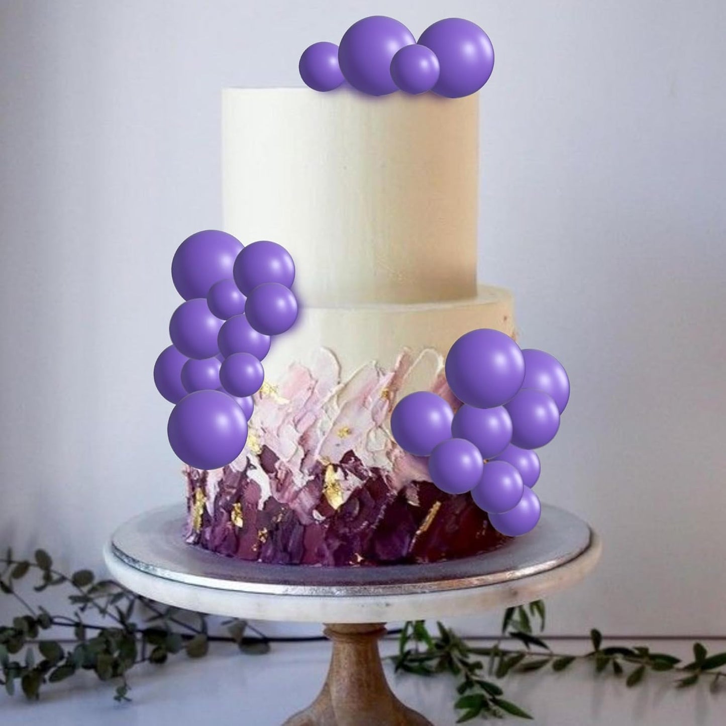 36 Pack Purple Balls Cake Topper Decorations Foam Balloons Cake Decorations Sticks Mini Balloons Cake Toppers Balls Cake Picks for Baby Shower Wedding Anniversary Birthday Party Decorations