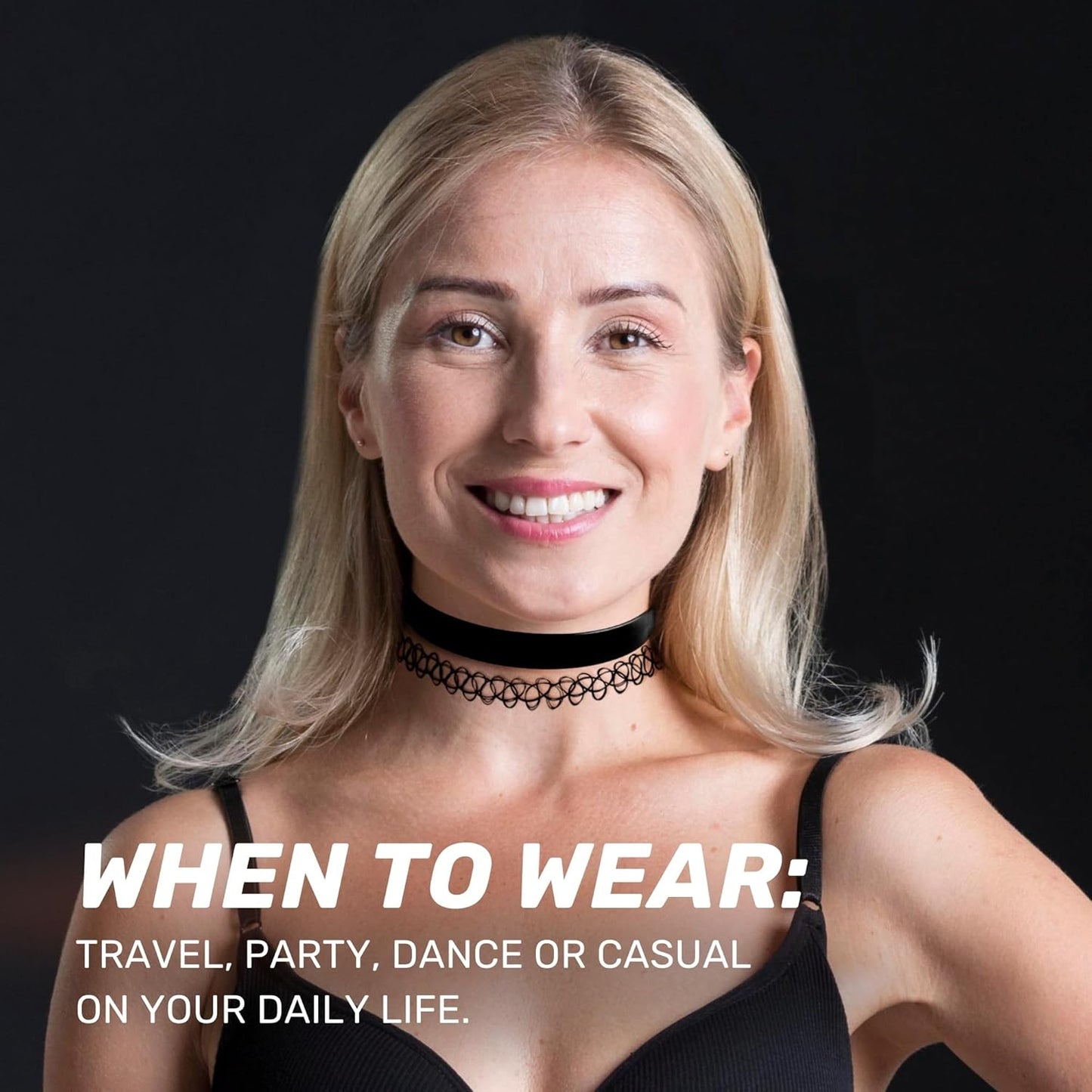 BodyJ4You 12PC Tattoo Choker Necklace - 90s Accessories 2000s Jewelry Y2K Fashion Vintage Trendy - Rainbow Goth Black Pink Green Blue White - Adjustable Stretchy Elastic Necklace Summer Vacation Set