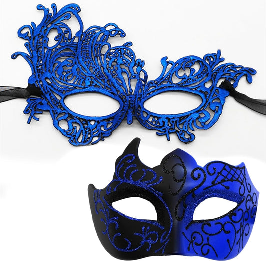 MYMENU Masquerade Mask for Women Couple Mardi Gras Mask for Men Venetian Halloween Mask for Party Prom Ball