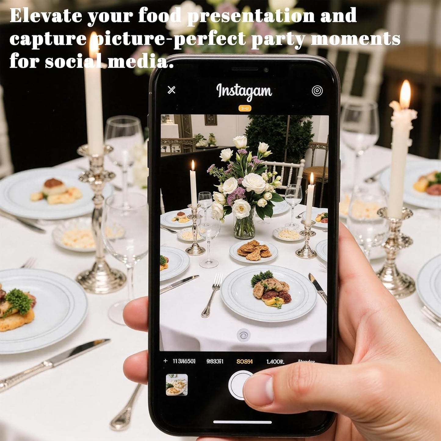 WELLIFE 350-Piece Silver Plastic Dinnerware Set - Disposable 10.25" Dinner Plates, 7.5" Dessert Plates, 9oz Silver Rim Cups & Cutlery for Weddings - 50 Guest Service - Elegant Disposable Silverware