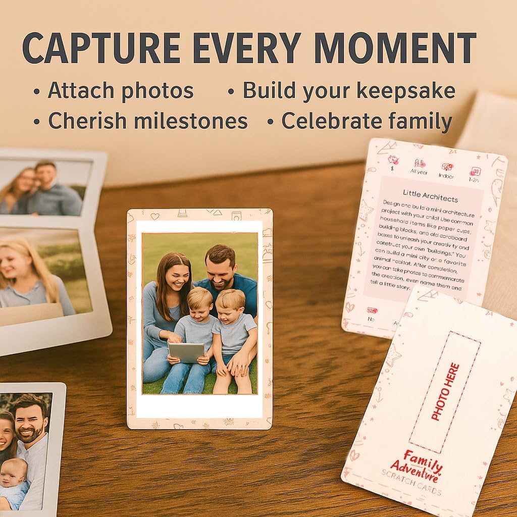 Family Card Game – Scratch-Off Challenge Party Game for Adults & Kids Interactive Trivia, Tasks & Icebreaker Activities Fun Board Game Alternative for Game Night, Travel