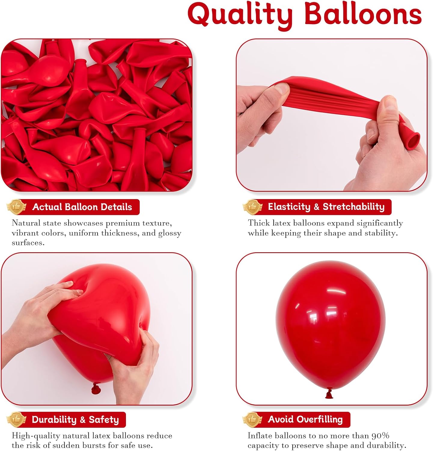 Red Balloon Arch Kit, 125 Pcs Red Balloons Different Sizes 18 Inch 12 Inch 10 Inch 5 Inch Balloons for Balloon Arch Garland Birthday Baby Shower Wedding Graduation Christmas Party Decoration