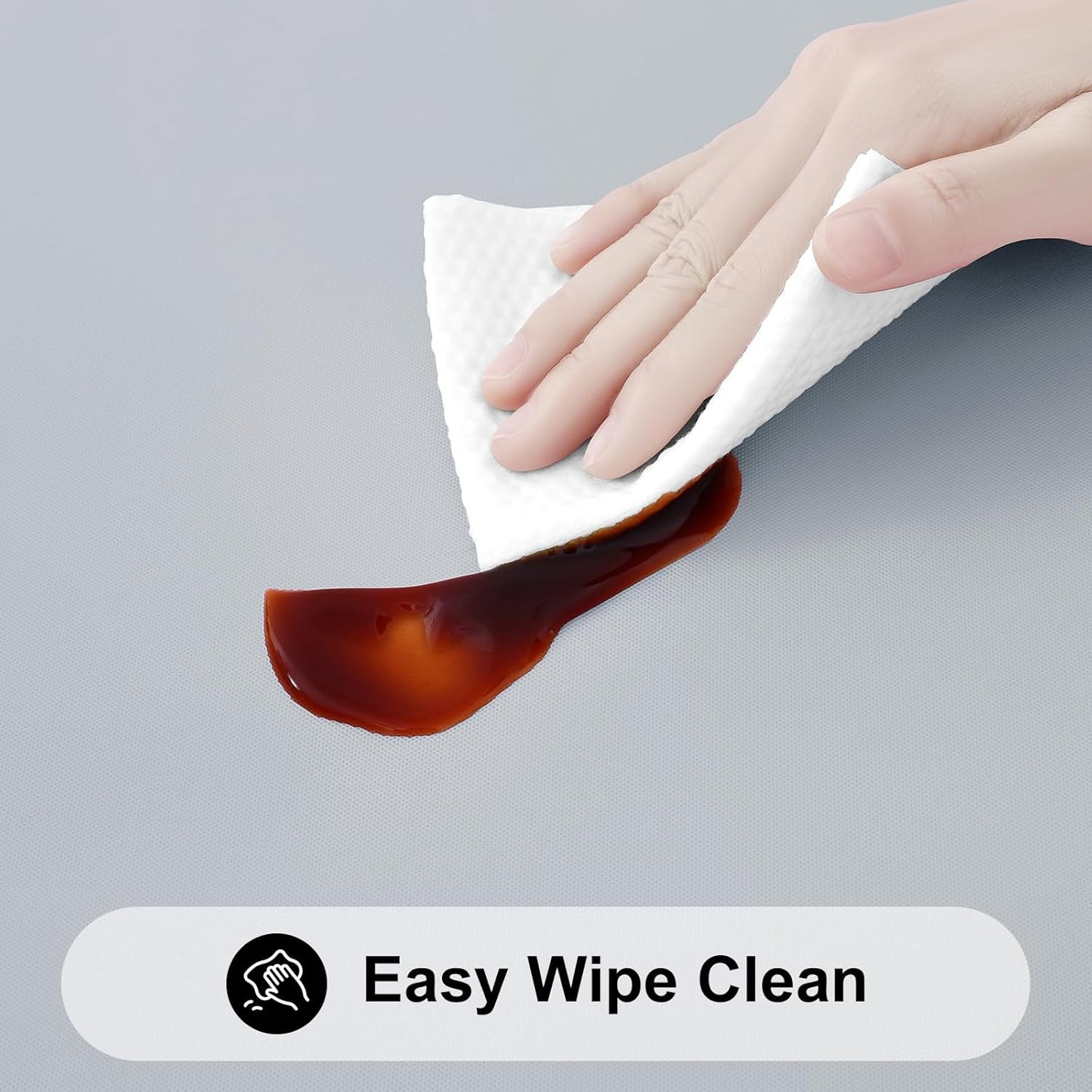 Smiry Rectangle Tablecloth, Elastic Fitted Flannel Backed Vinyl Tablecloths for 4ft Folding Tables, Waterproof Wipeable Table Covers for Indoor, Outdoor, Picnic and Camping (Light Grey, 24"x48")