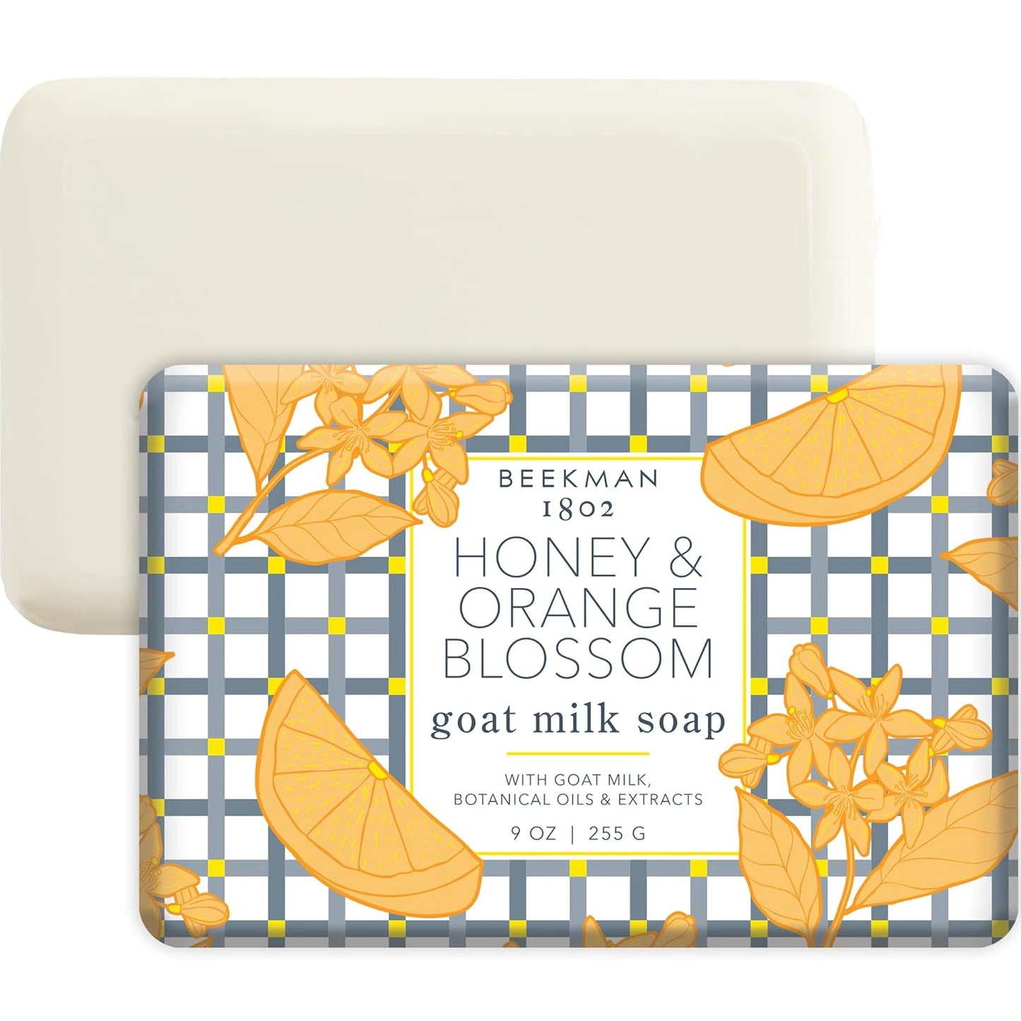 Beekman 1802 Goat Milk Body Soap Bar, Honey & Orange Blossom - Scented - 9 oz - Nourishes, Moisturizes & Hydrates - 100% Vegetable Soap with Lactic Acid - Good for Sensitive Skin - Cruelty Free