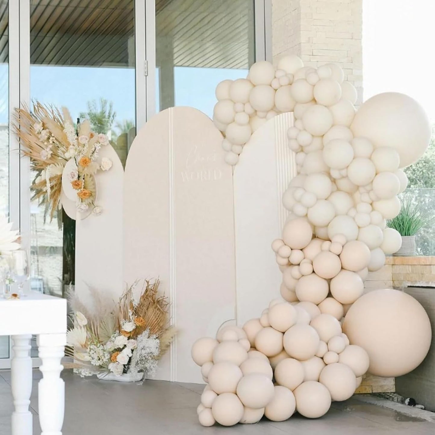 134Pcs Sand White Balloons Different Sizes 5 10 12 18 Inch sand white Latex Balloon for Birthday Wedding Baby Shower. (Sand white)