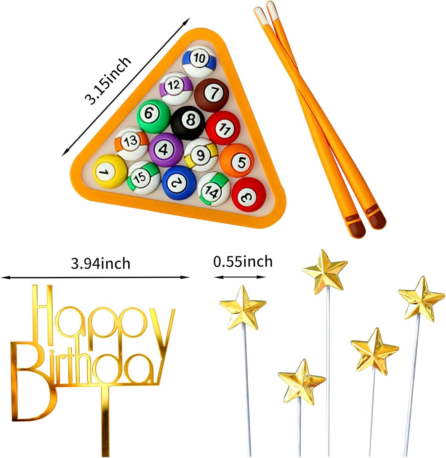 Billiards Cake Topper Billiards Ball Birthday Party Supplies Billiards Ball Birthday Cake Decoration Pool Cake Decorating birthday