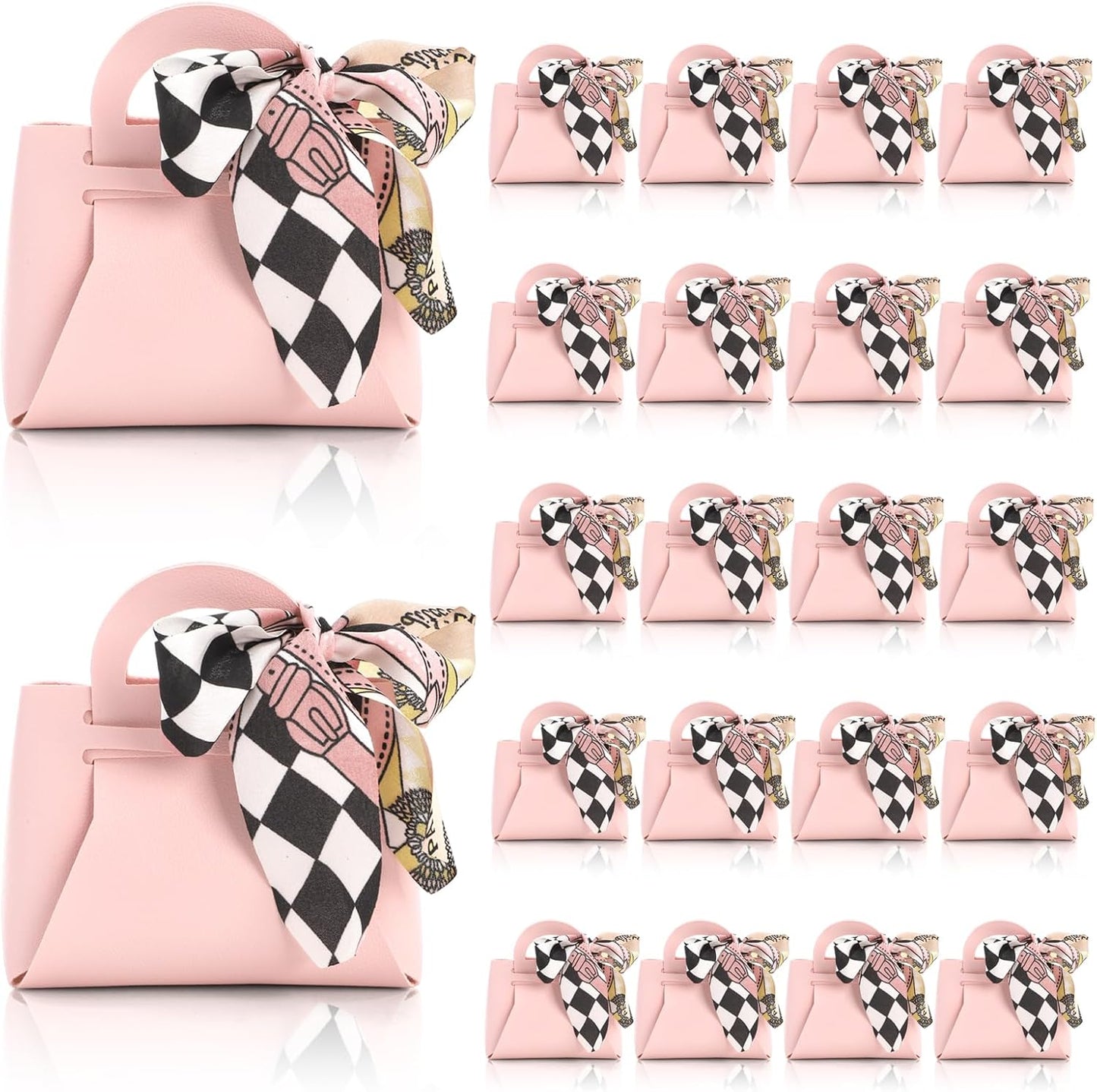 Jucoan 24 Pack Mini Pink Handbag Candy Bags for Party Favors, Cute Pu Leather Purse Treat Bag Pouches for Wedding, Birthday, Baby Shower, Thanksgiving Christmas Valentine’s Day Gifts