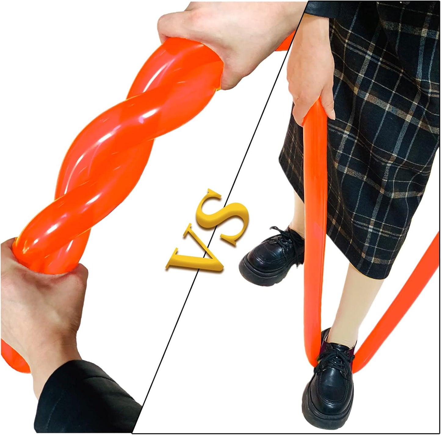 Long Orange Balloons Kit for Kids Party Decor - 260 Bright Orange Balloons, Twisting Animals Pack, Thicken Latex for Halloween Party Decor