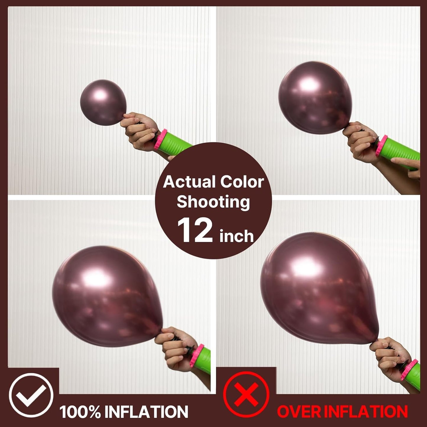 PartyWoo Metallic Brown Balloons 50 pcs 12 Inch Chrome Bronze Copper Latex Helium Balloons for Graduation Baby Shower Gender Reveal Wedding Anniversary Birthday Party Decorations Brown-G133