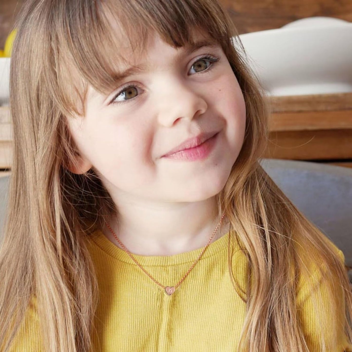 Turandoss Tiny Heart Initial Necklaces for Girls - 14K Rose Gold Filled Heart Pendant Handmade Dainty Heart Letter Initial Necklaces for Teen Girls Jewelry Gifts