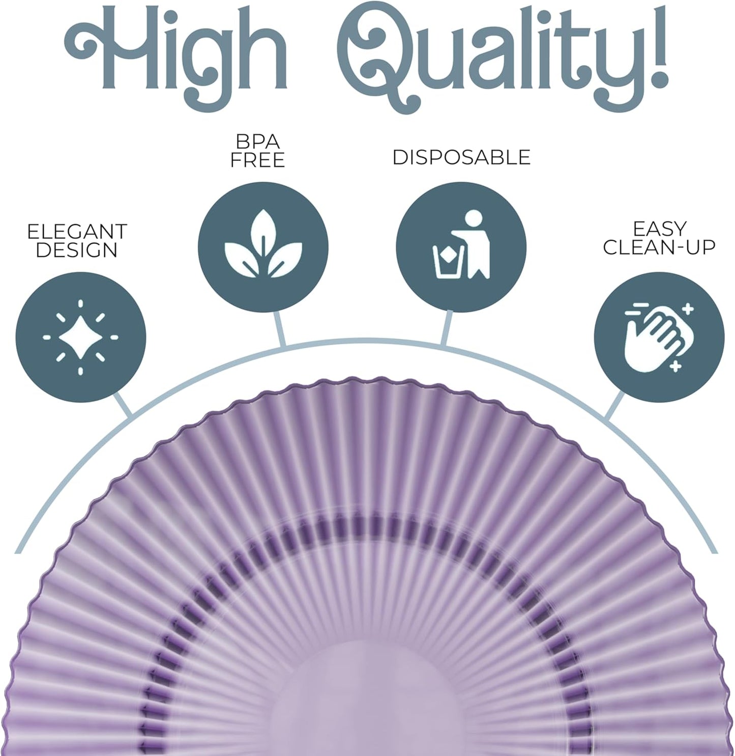 Exquisite 80 Piece Plastic Disposable Plates Set For 40 Guests I 20 X 9 Inch & 40 X 11 Inch Disposable Plastic Plates | Color: Purple | Great for Weddings Parties And Formal Occasions