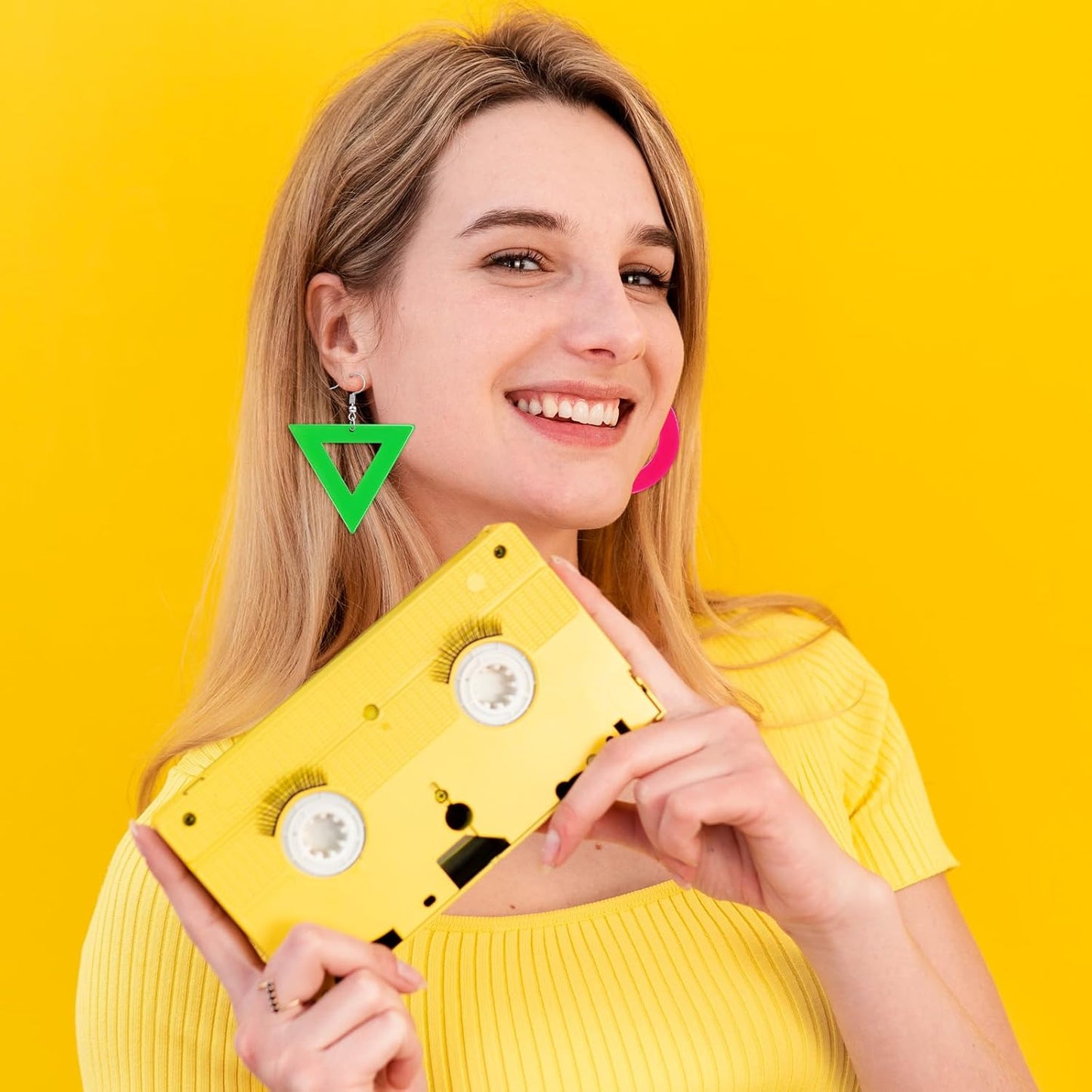 80s Neon Earrings for Women Acrylic Lightning Bolt Drop Earrings Retro 80s 90s Glow Party Accessories Neon Jewelry for Halloween Costume Outfit