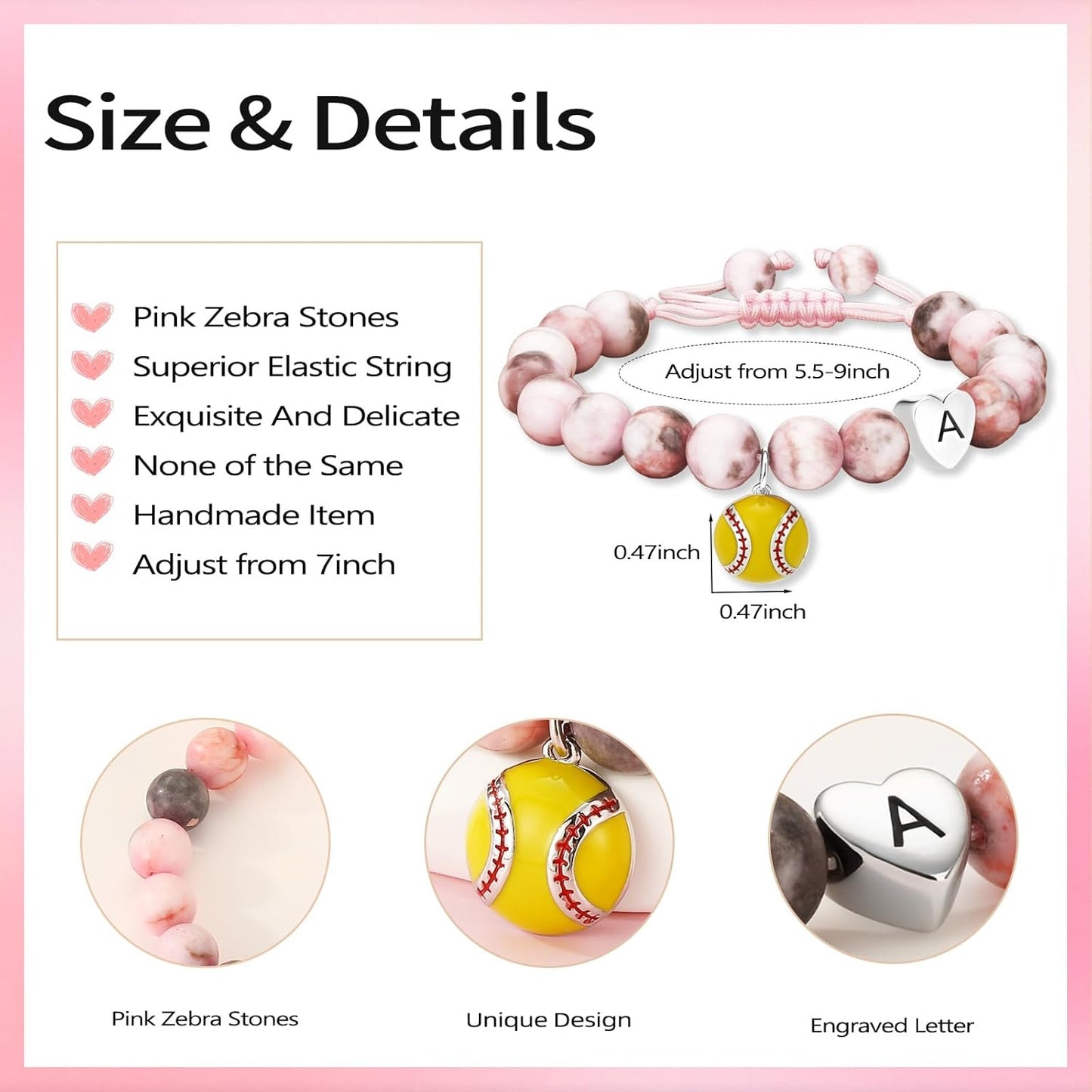 Stocking Stuffers for Teen Girls -Volleyball/Softball Bracelet Heart Initial Gifts Sports Accessories Jewelry Gift Ideas for Teen Girls Women for Christmas Birthday