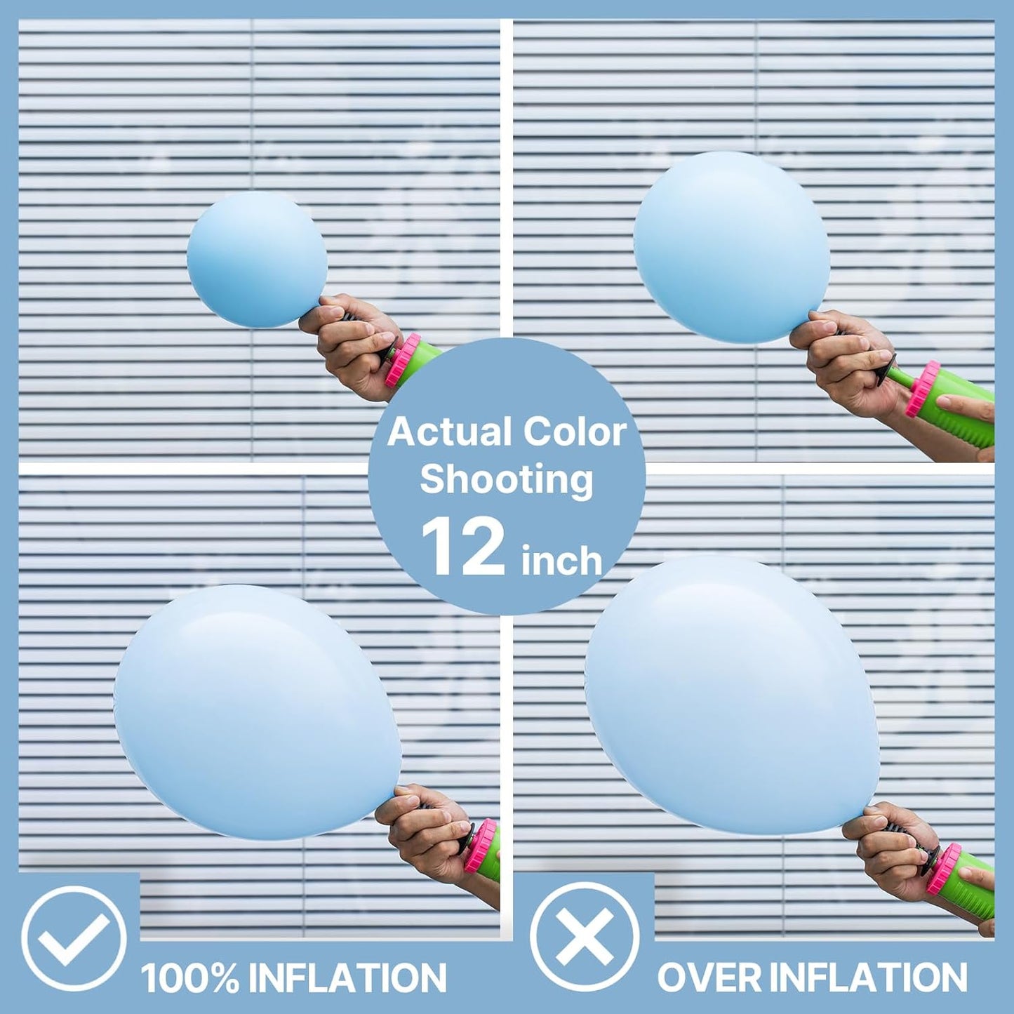 PartyWoo Baby Blue Balloons 140pcs Different Sizes of 18 12 10 5 Inch Light Pastel Sky Aqua Blue Balloon Arch Kit Garland for Graduation Baby Shower Gender Reveal Easter Party Decorations Blue-Q13