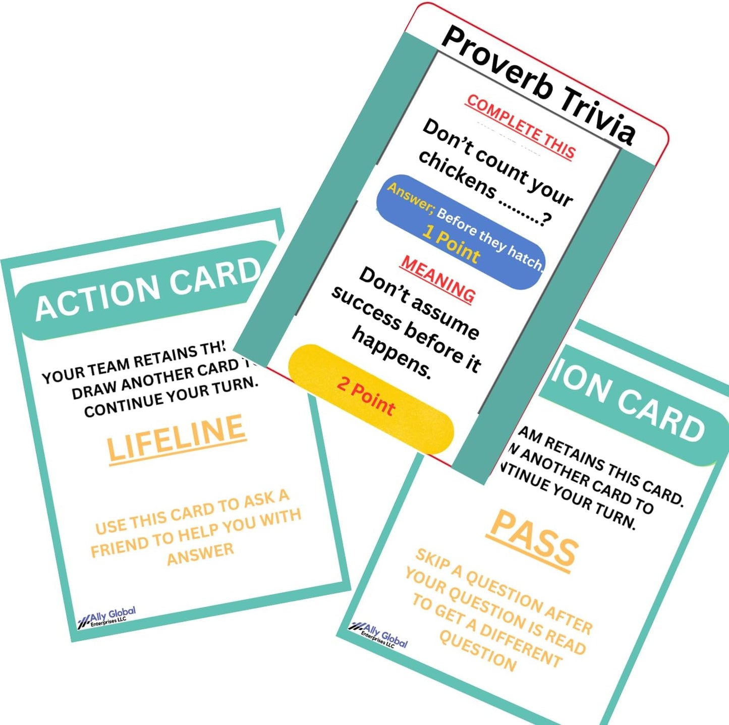 Proverbs Trivia Games, 300 Questions with Answers & Meanings | Fun Family Party Board Games, Team Game Night, Educational Trivia Card Game, Improves Wisdom