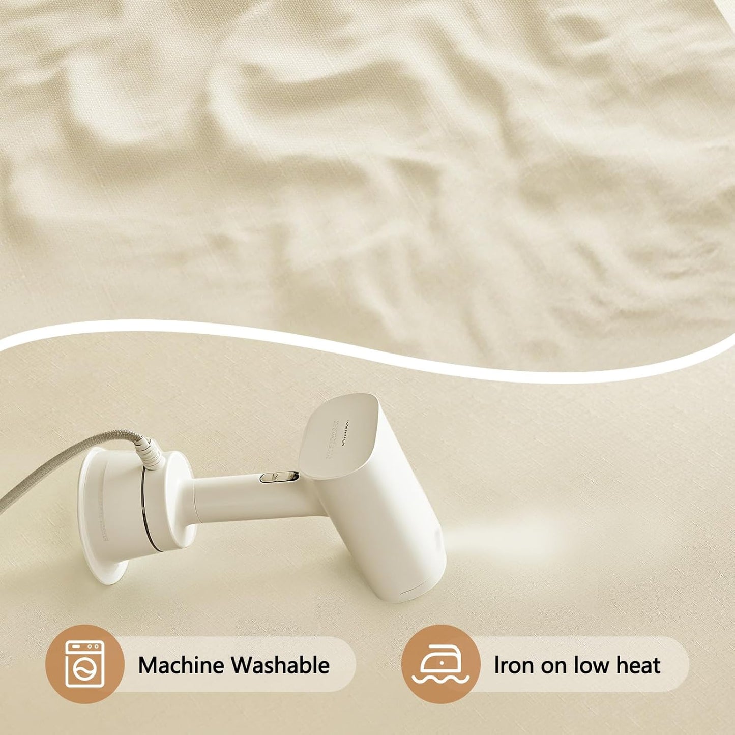 Fabric Rectangle Table Cloth, Faux Linen Textured Water Resistant & Washable Tablecloth for 6 Foot Rectangular Table, Anti-Scratch for Dinning Kitchen Party, 60 x 84 Inch, Beige