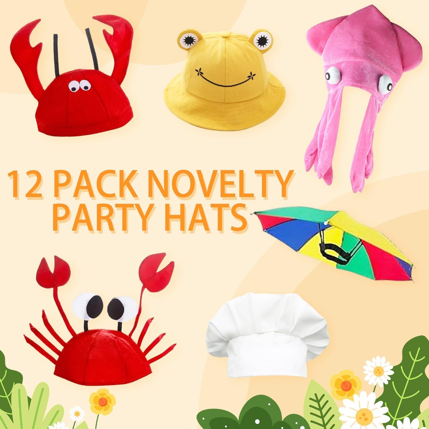 24 Funny Hats and Glasses For Photo Booth Props, 12 Assorted Crazy Party Hats, 12 Funny Party Sunglasses, Novelty Hat, Dress Up Costume Hat Accessories, Silly Hats & Novelty Glasses for Adults Teens