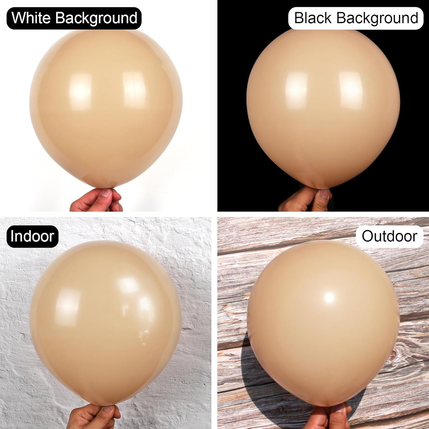 Light Brown Balloons, 150 pcs Different Sizes Pack of 18 Inch 12 Inch 10 Inch 5 Inch Tan Boho Neutral Balloons for Balloon Garland Balloon Arch as Birthday Party Wedding Decorations