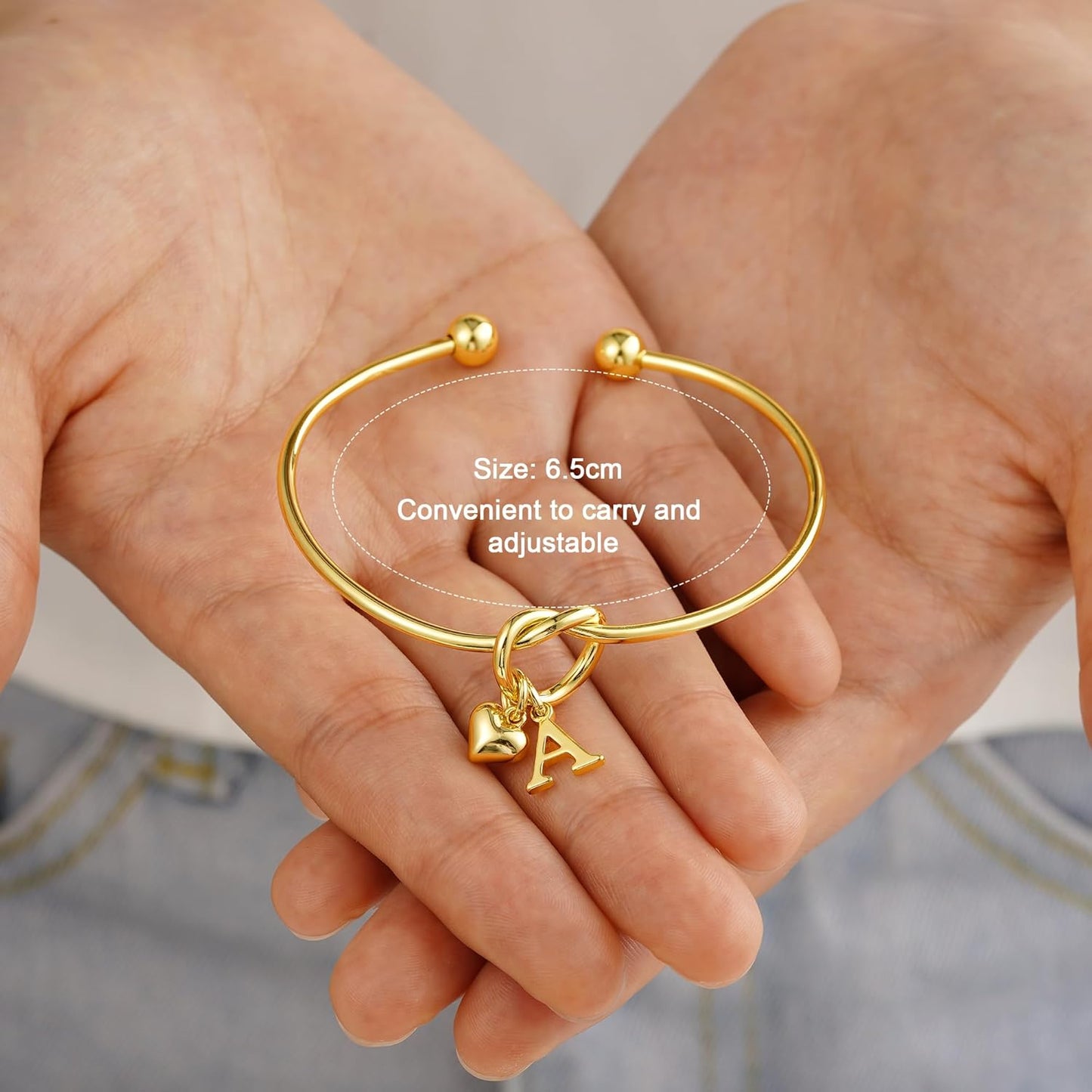 M MOOHAM Christmas Gifts for Women Teen Girls - Knot Initial Bracelets for Women, Bridesmaid Gifts Bridesmaids Proposal Gift Dainty Knot Letter A-Z Heart Initial Bracelet Jewelry Friendship Bracelets