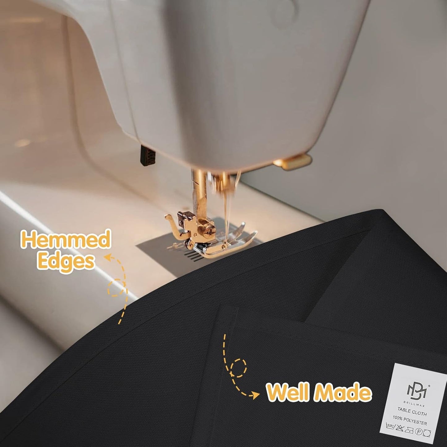 BRILLMAX 6 Pack Black Tablecloths for 6 Foot Rectangle Tables 60 x 102 Inch - 6ft Rectangular Bulk Linen Polyester Fabric Washable Cloth Cover for Wedding Reception Banquet Birthday Party