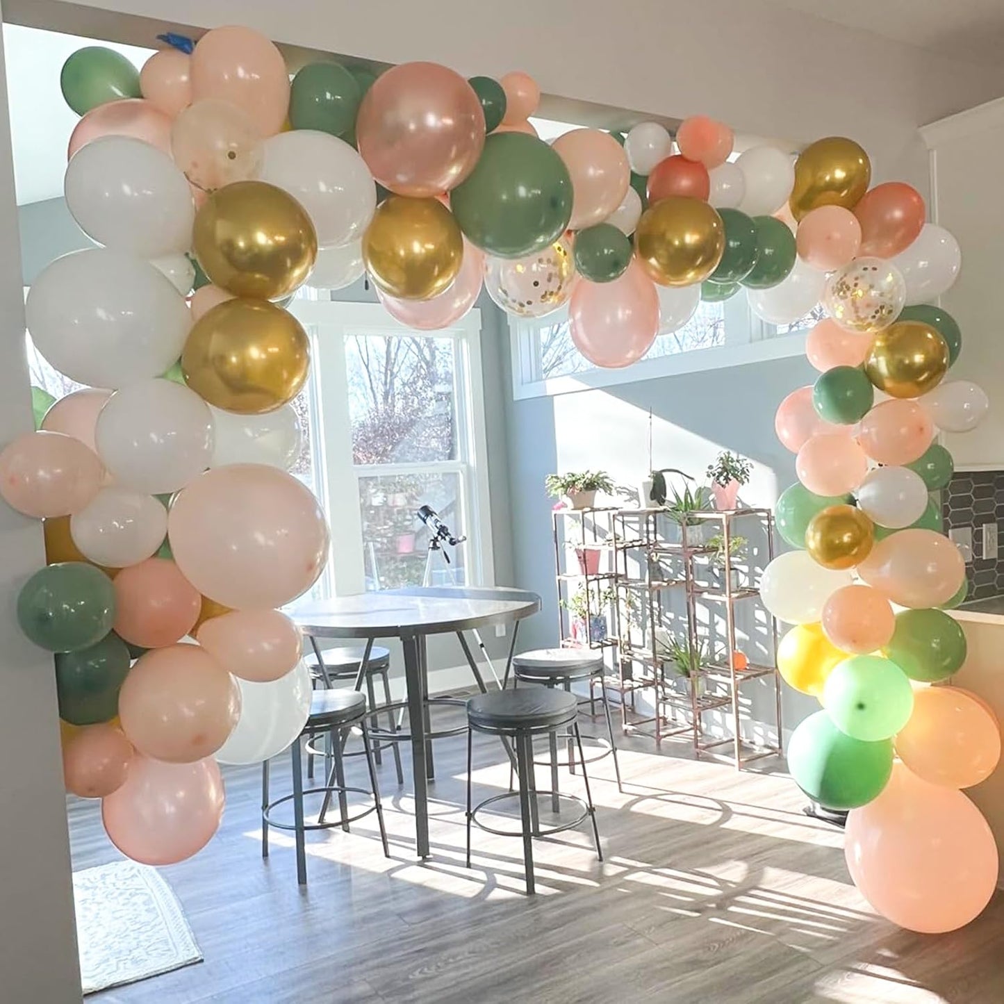 Sage Green Pink Balloon, 60 Packs 12 Inch Sage Green and Dusty Pink Metallic Gold Balloons, Olive Green Gold Balloons for Girls Birthdays Jungle Safari Baby Shower Woodland Party Decoration