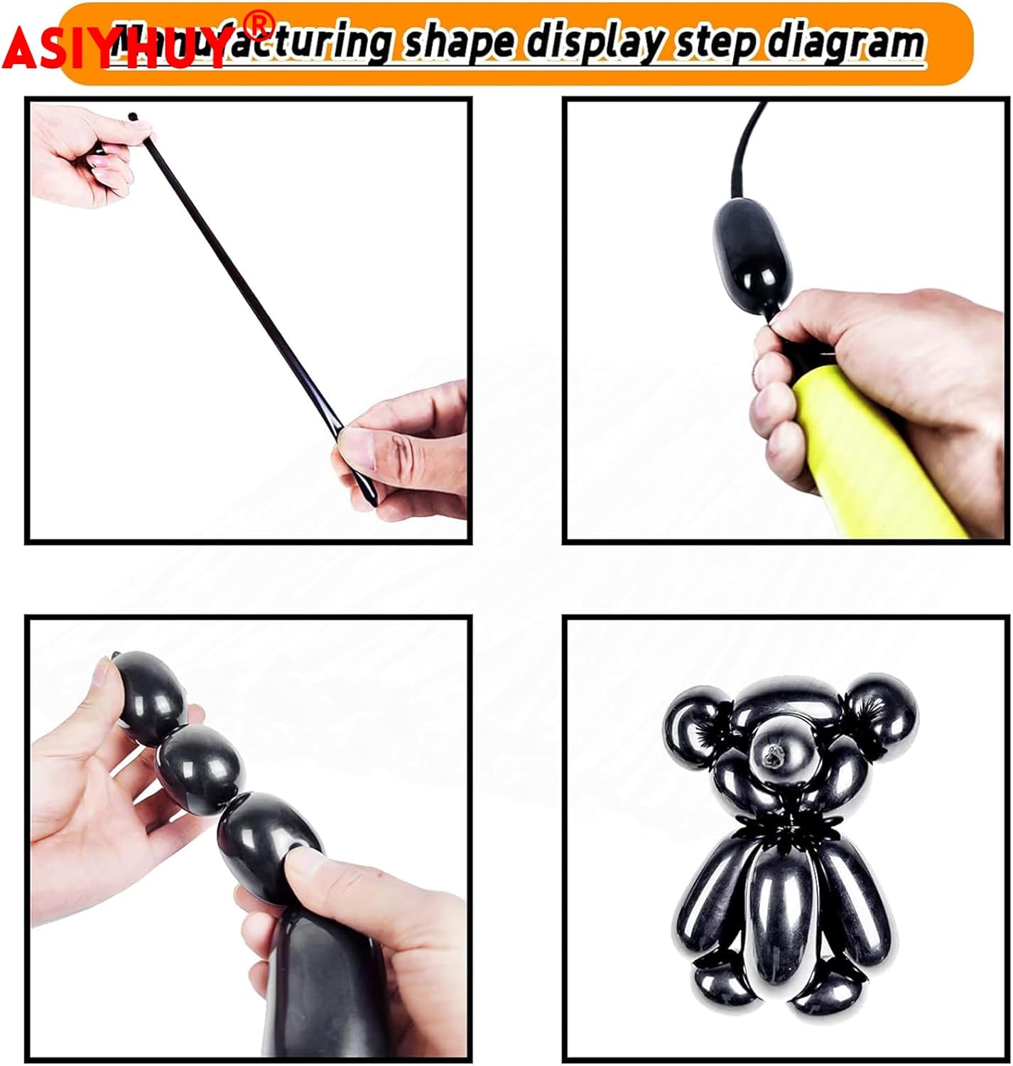 260 Long Balloons 100 Pack Black Twisting Animal Balloons Thickening Latex Modeling Long Magic Balloons for Animal Model Halloween Weddings Birthdays Festival Party Decorations (black)