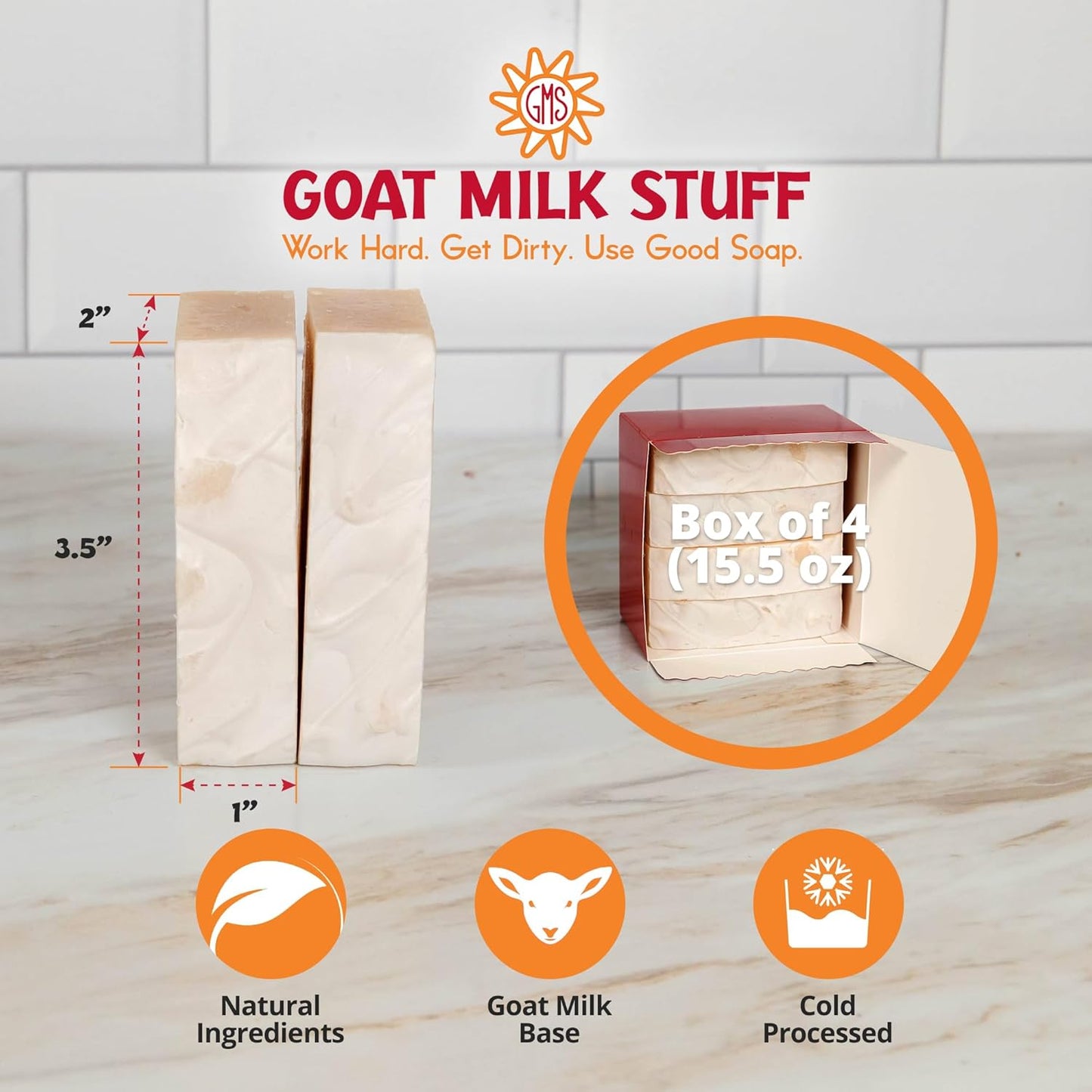 Goat Milk Stuff Goat Milk Soap - PURITY | All-Natural, Unscented, Fresh Goat Milk Soap Bar, Gentle on Sensitive Skin - Handmade (Box of 4)