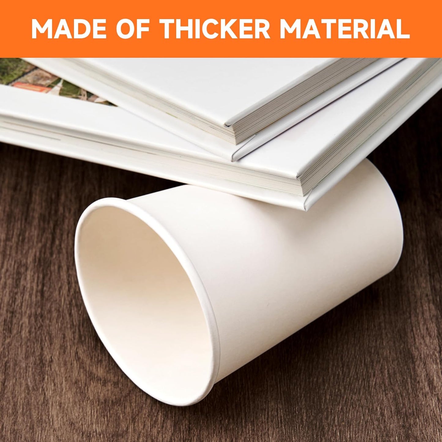 Disposable Paper Cups 12 oz [100 Pack], White Hot Coffee Cups, 12 oz Paper Coffee Cups, Thickened Design for Cafes, Bistros, Parties, and Events